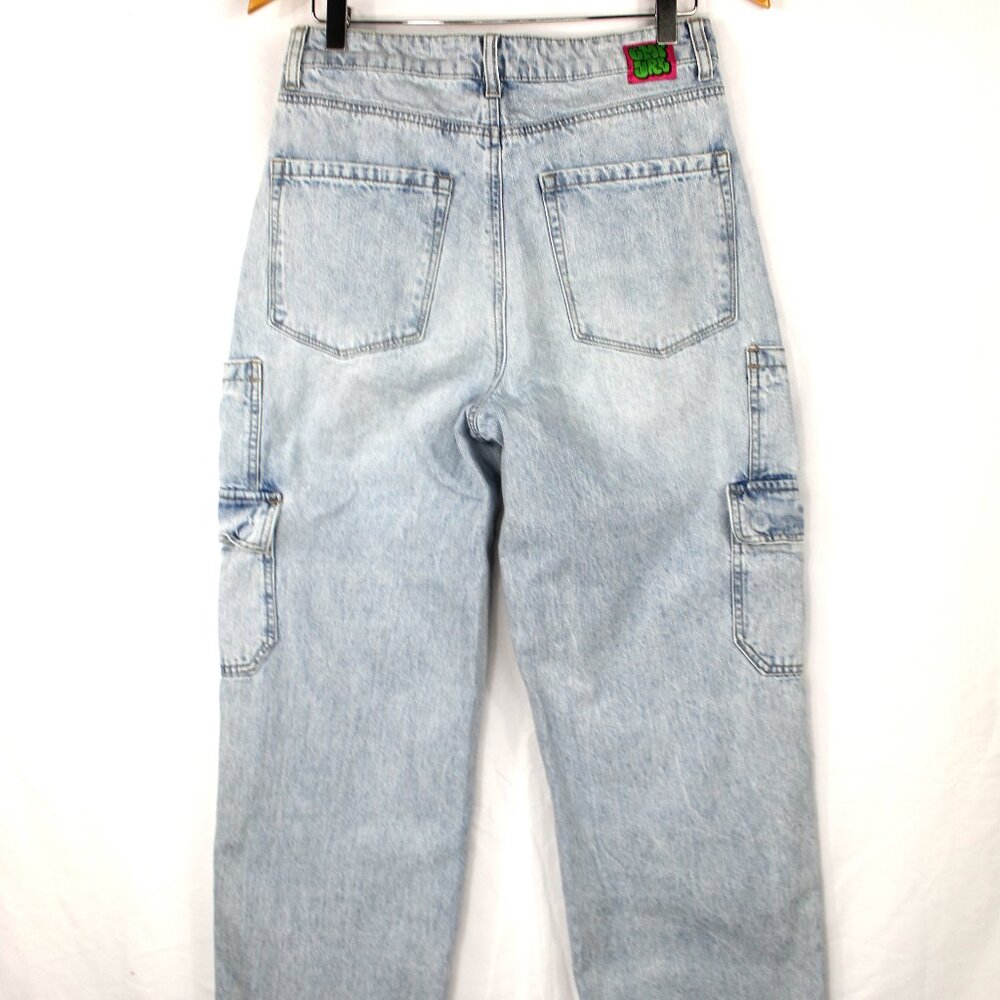Empyre Tori High Rise Jeans Women's Sz 4 Y2K Light Blue Cargo Baggy Sk8r Hip Hop - Picture 3 of 10